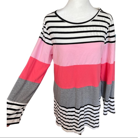 Tickled teal Tops - Tickled Teal striped pink comfy blouse